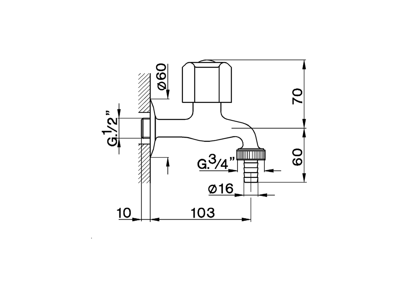 Кран для раковины Cisal Tr TR001500 схема 2