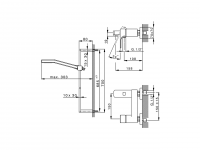 Смеситель для ванны Cisal Cubic CU000062 схема 2