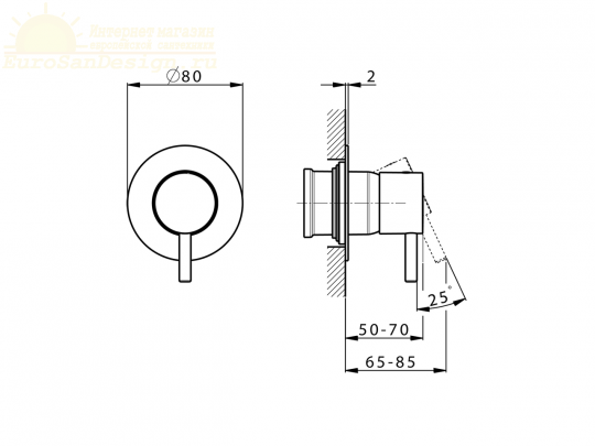 Смеситель для душа Cisal Slim SM003000 ФОТО