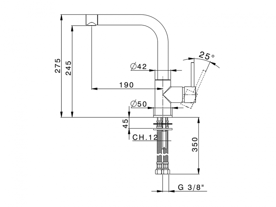 Смеситель для кухни Cisal Kitchen Energy Save CV003535 ФОТО