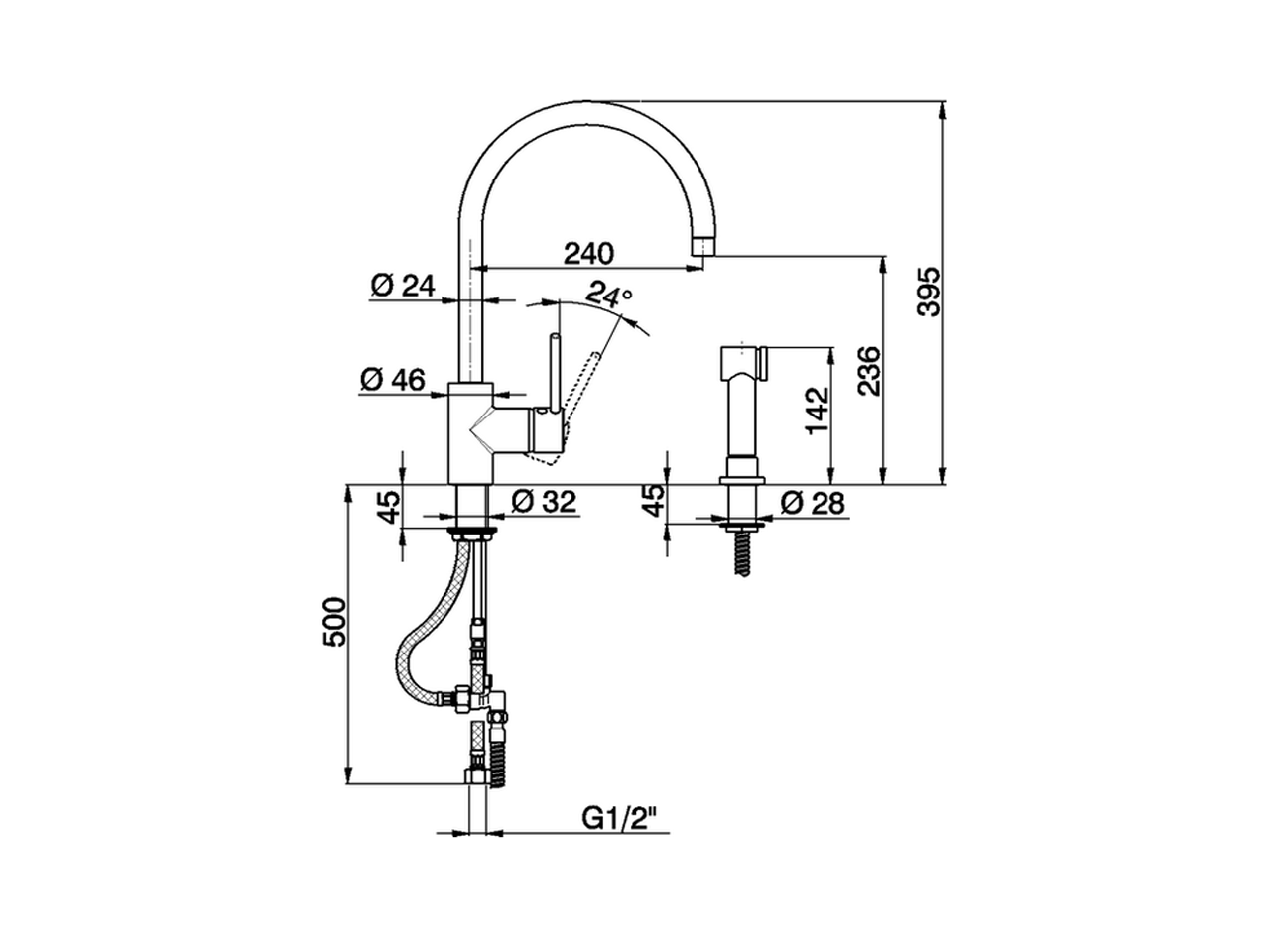 Смеситель для кухни Cisal Kitchen LL004570 схема 2