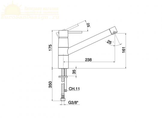 Смеситель для кухни Cisal Kitchen CV000580 ФОТО