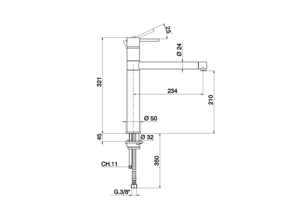 Смеситель для кухни Cisal Kitchen CV001580 ФОТО