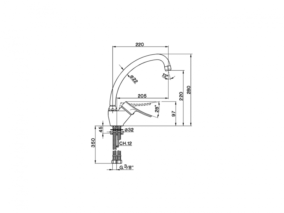 Смеситель для кухни Cisal Kitchen FU000520 ФОТО