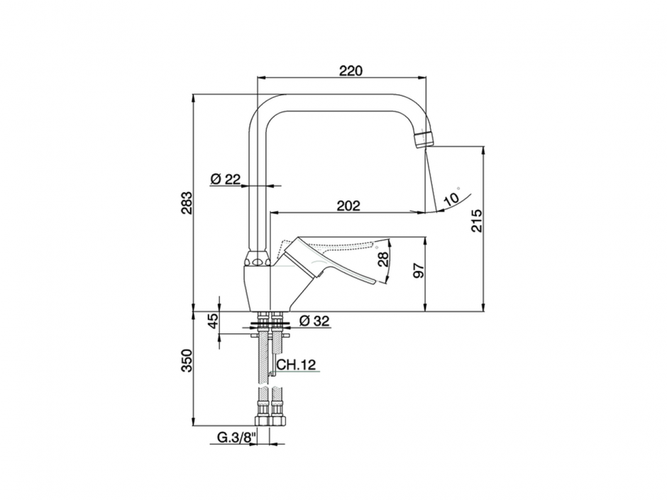 Смеситель для кухни Cisal Kitchen FU002520 ФОТО