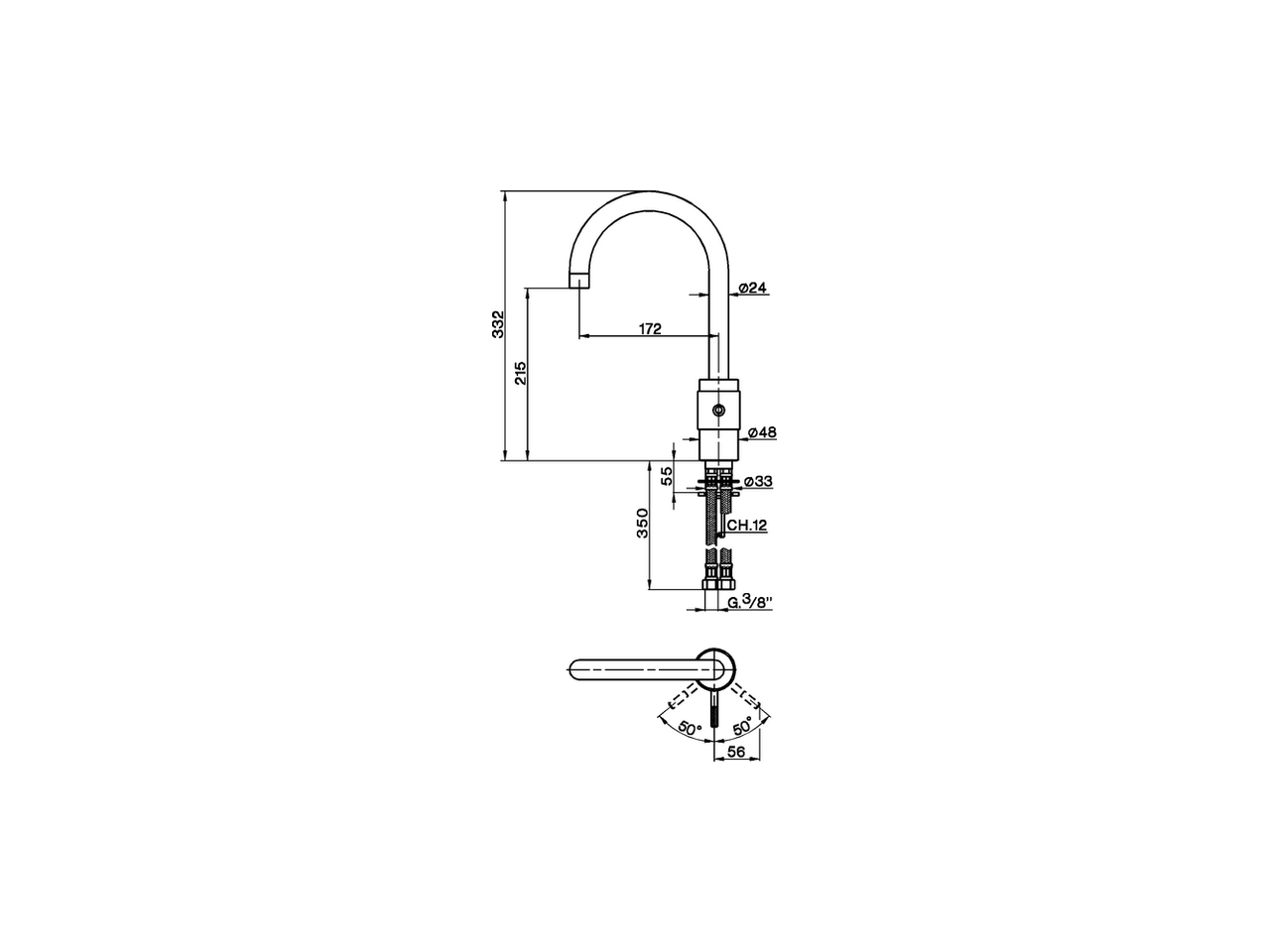 Смеситель для кухни Cisal Kitchen ST000530 схема 2