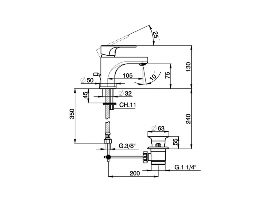 Смеситель для раковины Cisal Alma Energy Save A3000515/A3000545 ФОТО