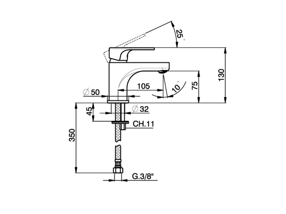 Смеситель для раковины Cisal Alma Energy Save A3000515/A3000545 ФОТО