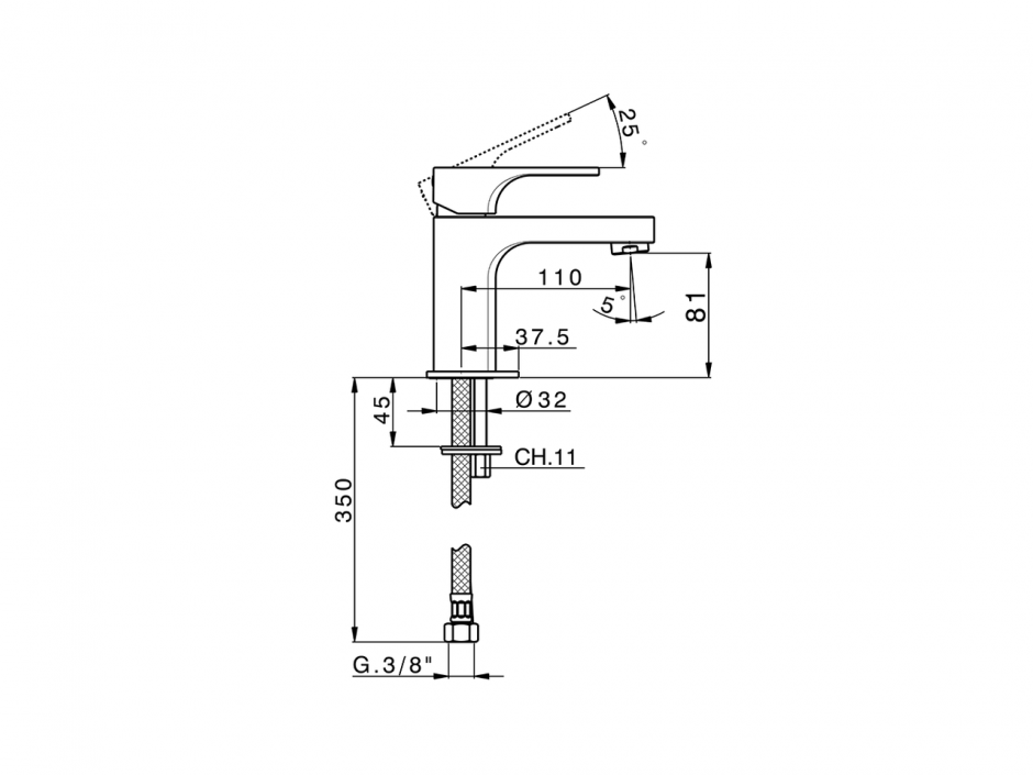 Смеситель для раковины Cisal Cubic Energy Save CU000515/CU000545 ФОТО