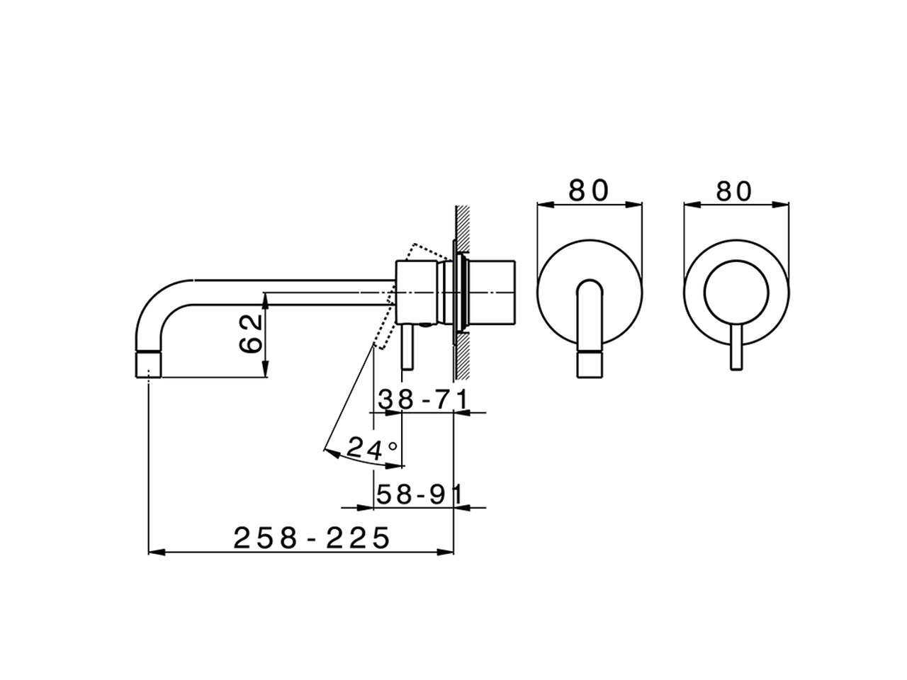 Смеситель для раковины Cisal Less Minimal LM005516/LM005517/LM005518 схема 3