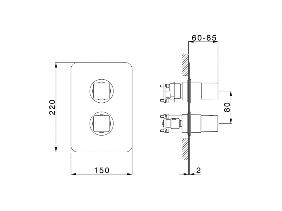 Смеситель для ванны и душа Cisal Cubic CU0BT030 ФОТО