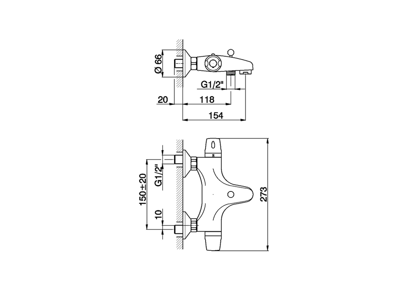 Смеситель для ванны Cisal Flash FLT25010/FLD25010 схема 2