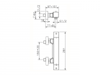 Смеситель для душа Cisal Wave WET01010/WES01010 схема 2