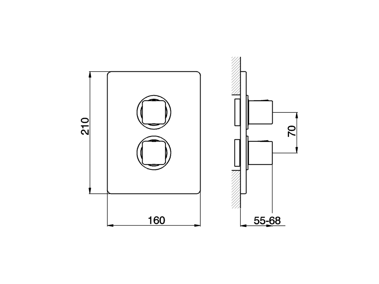 Смеситель для душа Cisal Cubic CU007300 схема 2