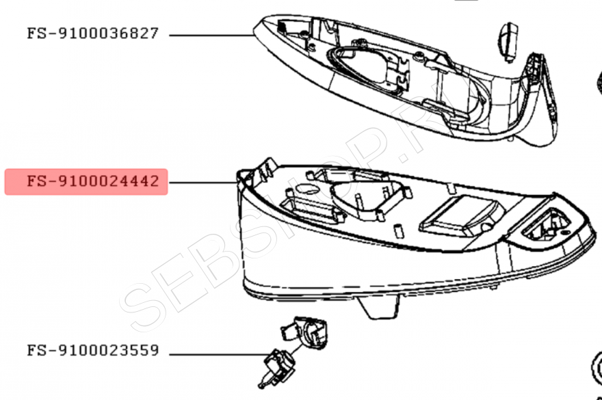 Съёмный бак для воды  парогенератора TEFAL (Тефаль) серии FASTEO моделей SV6010, SV6038.  Артикул FS-9100024442.