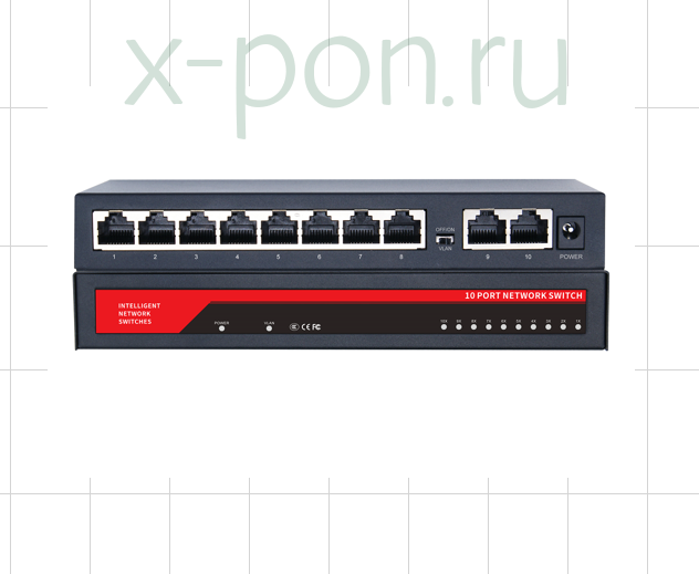 Коммутатор DPTEK Gigabit DK2000-10T 10 портов 10/100/1000M RJ45 корпус металл