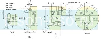 Патрон токарный Autogrip 4H-10 4-х кулачковый механизированный со сквозным отверстием