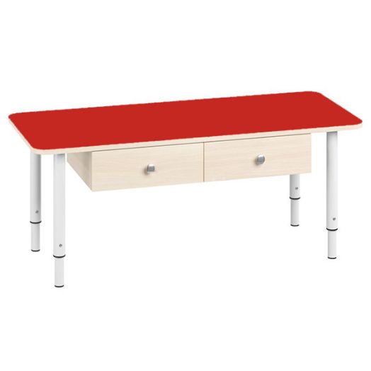 РСН-0007-10 Стол парта с ящиками регулируемый Цвет: Красный