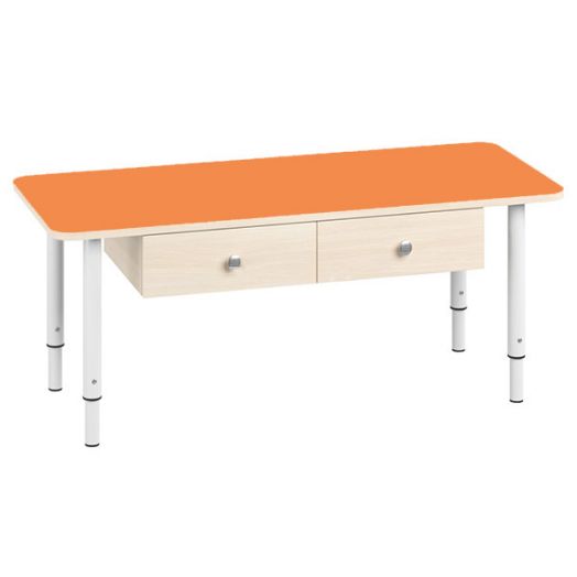 РСН-0007-09 Стол парта с ящиками регулируемый Цвет: Оранжевый