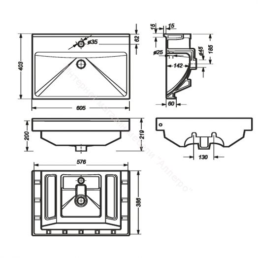 Умывальник мебельный "FEST 60" Sanita Luxe