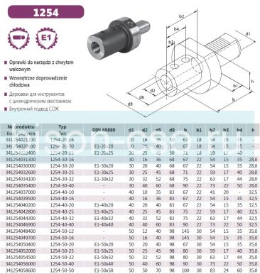 Державка VDI осевая  E1-50x16 тип 1254 Bison-Bial с подводом СОЖ