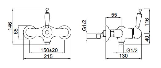 Однорычажный смеситель для душа Migliore Oxford ML.OXF-6338.BI ФОТО