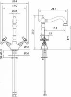 Смеситель для раковины двухвентильный Migliore Prinseton ML.PRN-834 схема 8