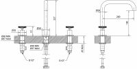 Смеситель для раковины двухвентильный на три отверстия Migliore Reversa схема 3