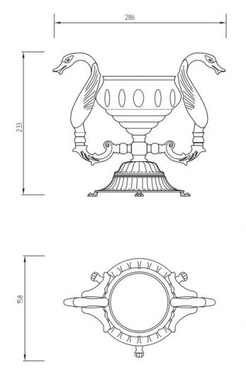 Хрустальная мыльница лебеди Migliore Luxor 26219 ФОТО