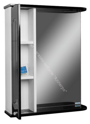 Шкаф-зеркало Радуга Черный металлик 50 левый/правый АЙСБЕРГ