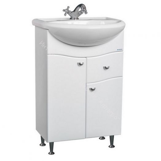 Тумба под умывальник "Уют 55 Волна" с верхним ящиком В1 АЙСБЕРГ