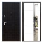 Дверь входная металлическая Great Doors H12 Тетрис Ясень Черный Зеркало ЛФЛС-19 Белый Софт