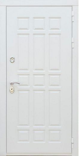 Дверь входная металлическая Great Doors H8 Белая Шагрень Зеркало 18 Белый Ясень