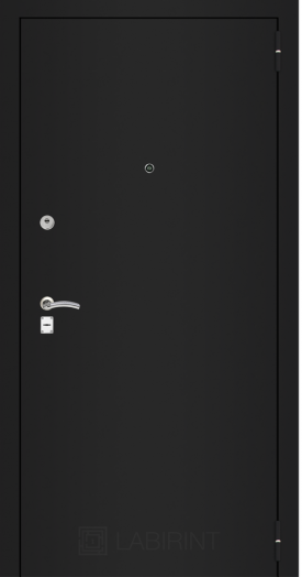 Входная дверь Лабиринт CLASSIC шагрень черная 01 Белое дерево черные стекла