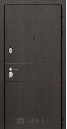 Входная дверь Лабиринт URBAN 01 Белое дерево черные стекла