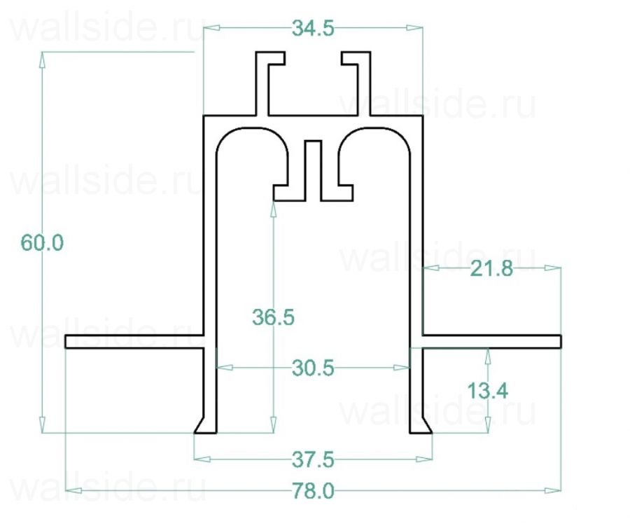 Eclisse Ceiling Track - для 2 дверей