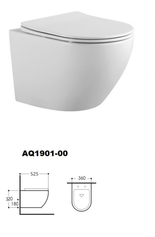 Унитаз подвесной безободковый Акватек Европа AQ1901-00