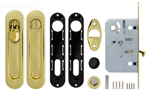 Замок для раздвижных дверей Armadillo SH011-BK GP-2 Золото
