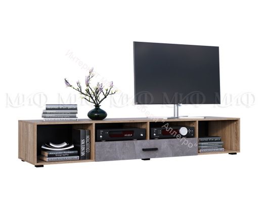 Тумба ТВ "Нэнси NEW" Бетон светлый/Дуб сонома