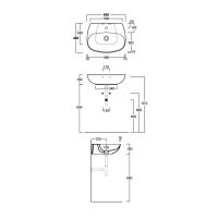 Раковина Simas Vignoni 60x46 с 1 отверстием VI 10 схема 2