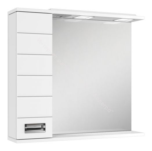 Шкаф-зеркало Cube 75 Эл. левый Домино