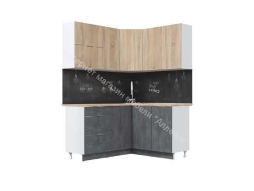 Кухонный гарнитур "Асти" Дуб сонома угловой 1600х1400