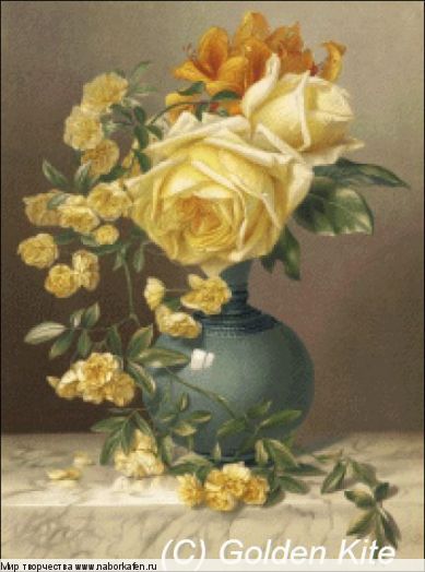 Набор для вышивания "2524 Roses in a Vase (small)"