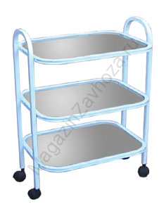 Стол медицинский 3-х полочный с полками из нержавеющей стали