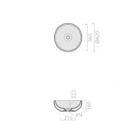 Круглая раковина Galassia Ergo 7105 42 см схема 2