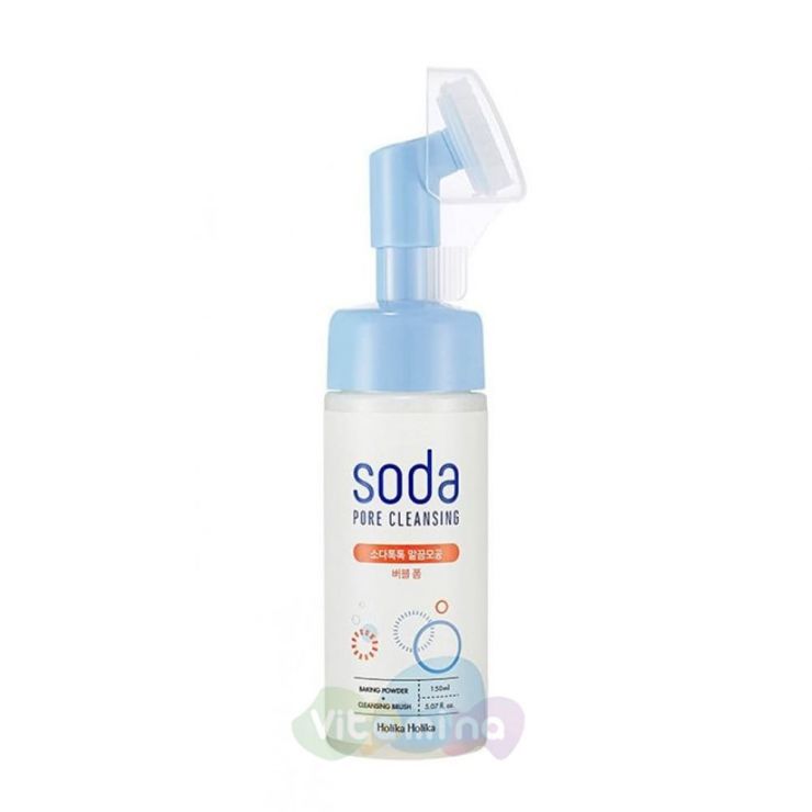 Holika Holika Воздушная пенка с содой и силиконовой щеточкой Soda Tok Tok Clean Pore Bubble Foam