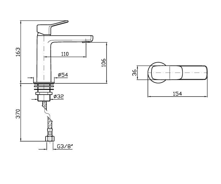 Смеситель для раковины Zucchetti Brim ZBR308/ZBR381 схема 4