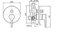 Смеситель для ванны и душа Zucchetti Medameda ZMM127 схема 2