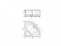 Акватек полимерная ванна Поларис-2 155x155 схема 3