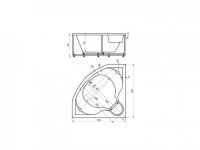 Фирменная ванна Акватек Сириус 164x164 схема 3